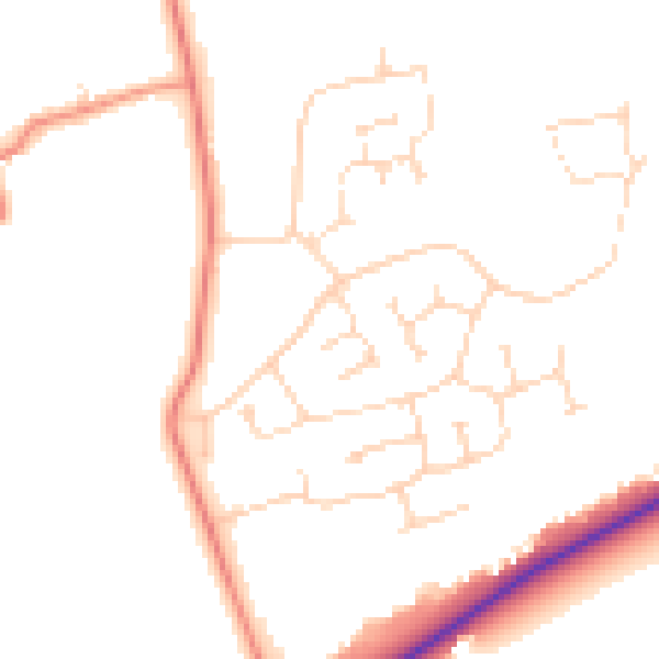 Daytime road noise heatmap for LN2 2SE
