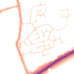 Daytime road noise heatmap for LN2 2SQ