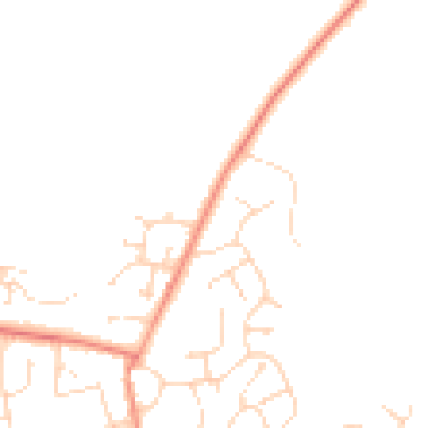 Daytime road noise heatmap for LN2 2TX
