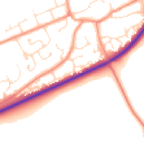 Daytime road noise heatmap for LN2 3UG