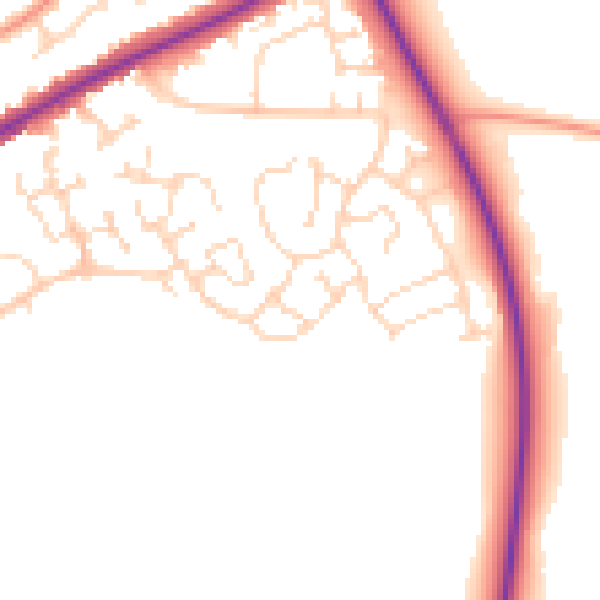 Daytime road noise heatmap for LN2 4FD