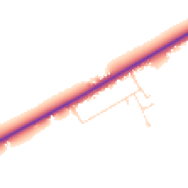 Daytime road noise heatmap for LN2 4QY