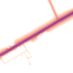 Daytime road noise heatmap for LN2 4QZ