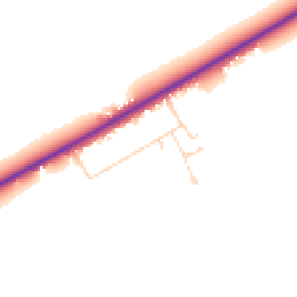 Daytime road noise heatmap for LN2 4RB