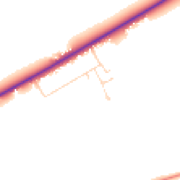 Daytime road noise heatmap for LN2 4TA