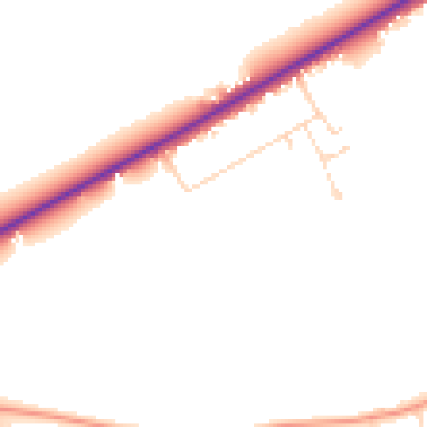 Daytime road noise heatmap for LN2 4WR