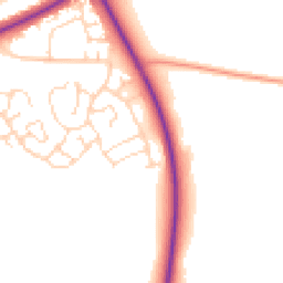 Daytime road noise heatmap for LN2 4ZJ