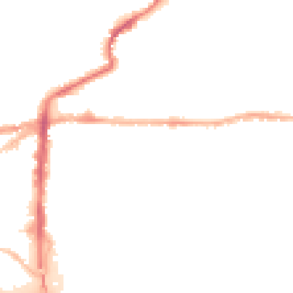 Night-time road noise heatmap for LN2 5BQ