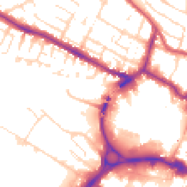 Daytime road noise heatmap for LN6 7WB