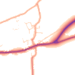 Daytime road noise heatmap for LN8 3PZ