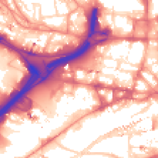 Daytime road noise heatmap for LS1 1BA
