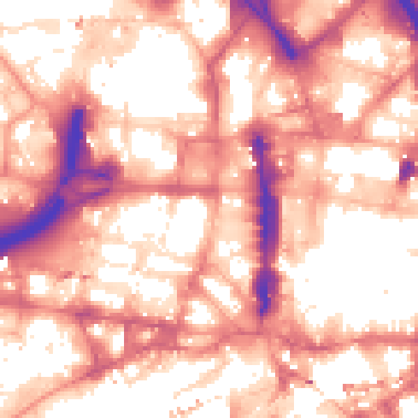 Daytime road noise heatmap for LS1 2BH