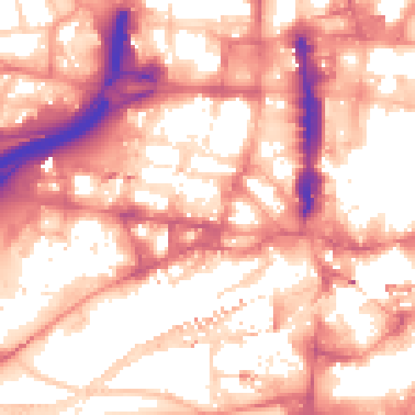 Daytime road noise heatmap for LS1 2DR