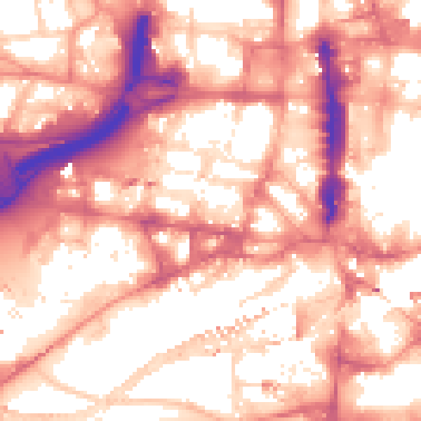 Daytime road noise heatmap for LS1 2DS