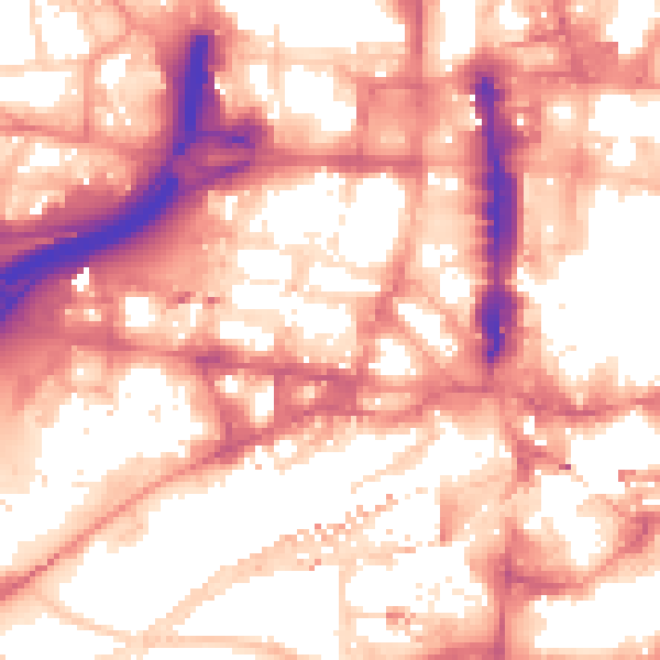 Daytime road noise heatmap for LS1 2ED