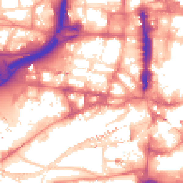 Daytime road noise heatmap for LS1 2EE