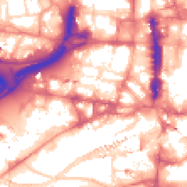 Daytime road noise heatmap for LS1 2EU