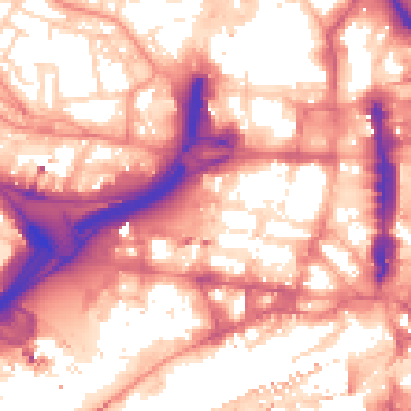 Daytime road noise heatmap for LS1 2FH