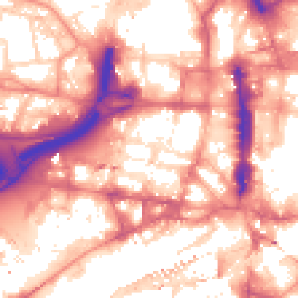 Daytime road noise heatmap for LS1 2FL