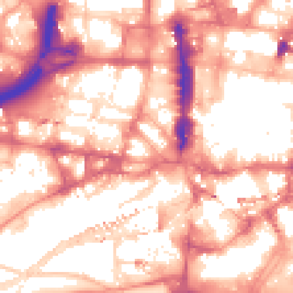 Daytime road noise heatmap for LS1 2HA