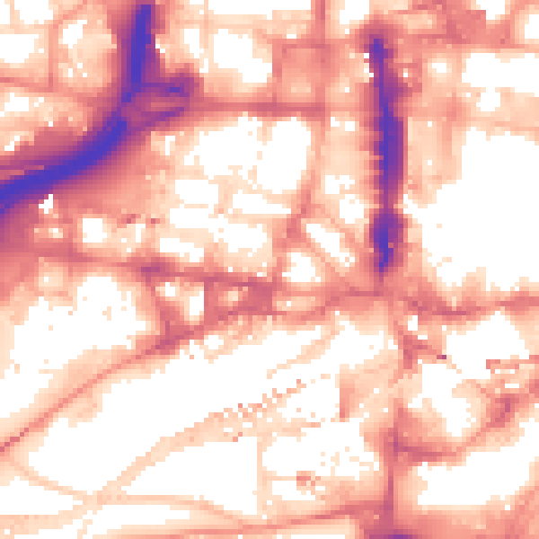 Daytime road noise heatmap for LS1 2HH