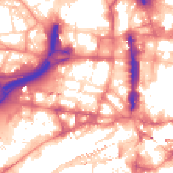Daytime road noise heatmap for LS1 2JG