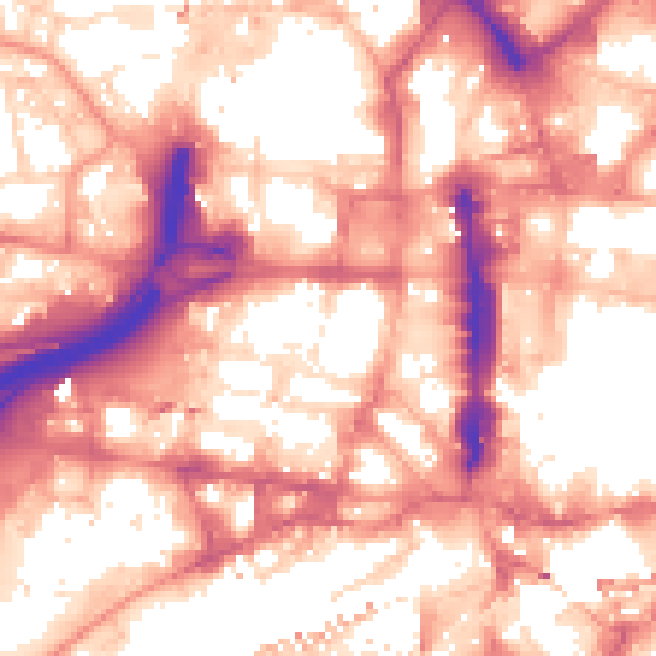 Daytime road noise heatmap for LS1 2LH