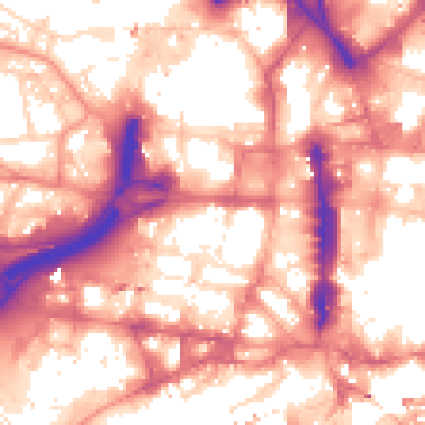 Daytime road noise heatmap for LS1 2NP