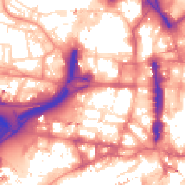 Daytime road noise heatmap for LS1 2PF