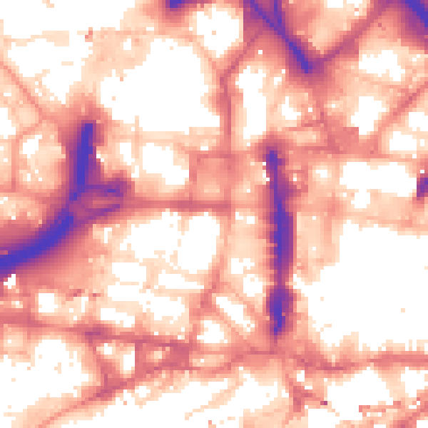 Daytime road noise heatmap for LS1 2QS
