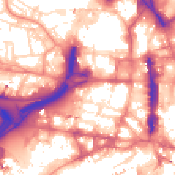 Daytime road noise heatmap for LS1 2RG
