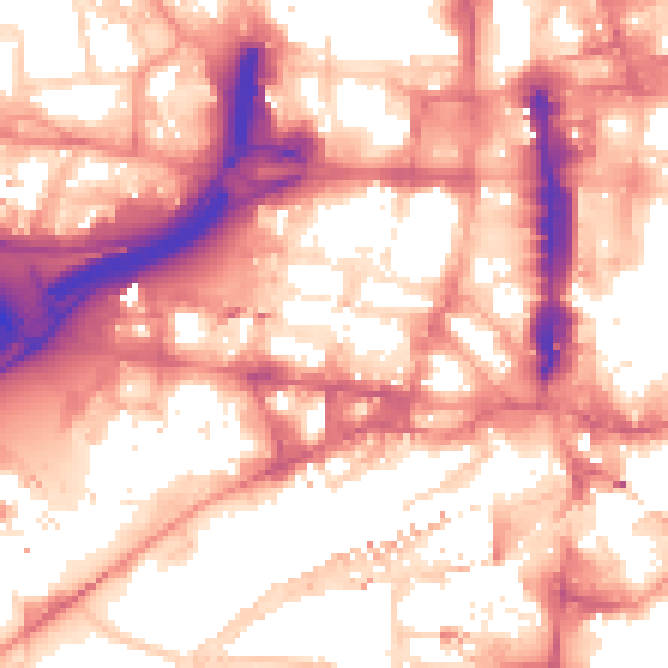 Daytime road noise heatmap for LS1 2RL