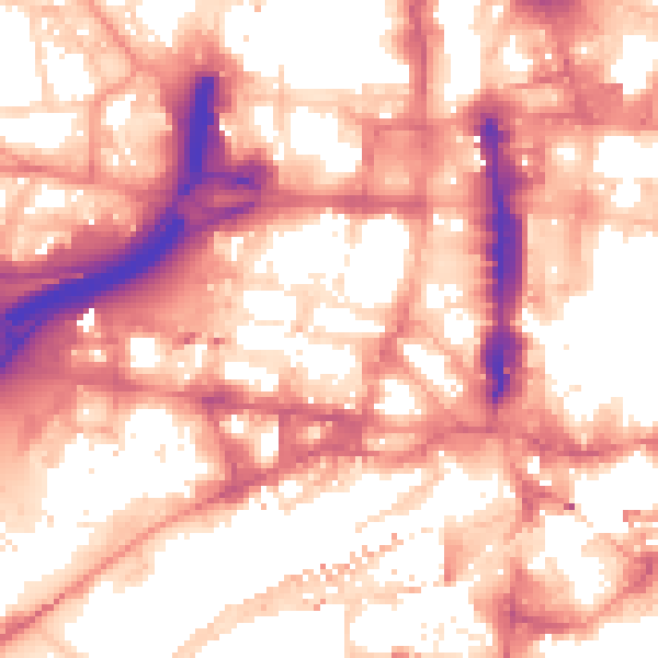 Daytime road noise heatmap for LS1 2RU