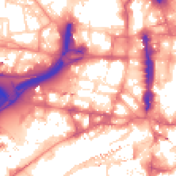 Daytime road noise heatmap for LS1 2SJ