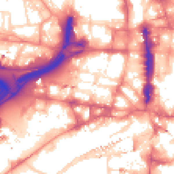 Daytime road noise heatmap for LS1 2SP