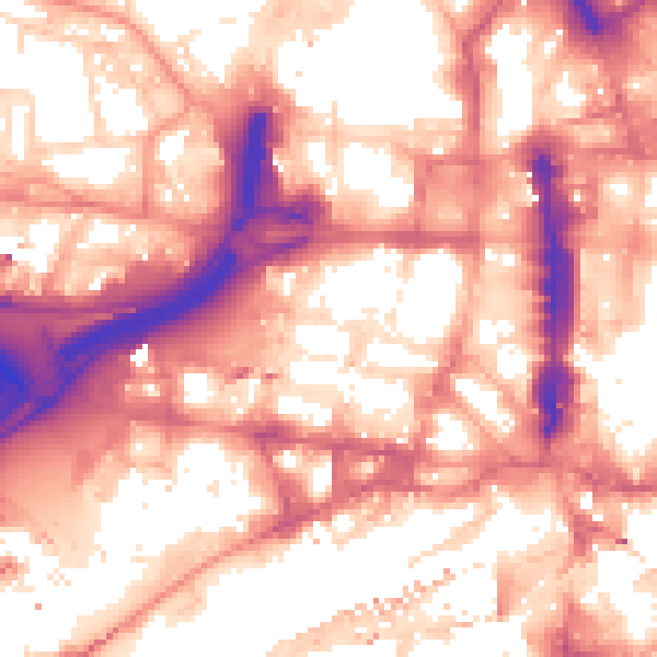 Daytime road noise heatmap for LS1 2TE