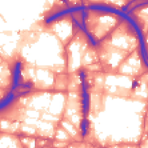 Daytime road noise heatmap for LS1 3AF