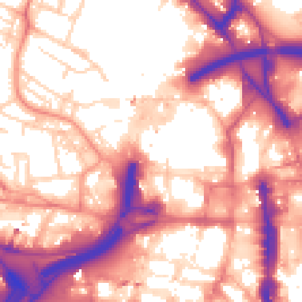 Daytime road noise heatmap for LS1 3AR