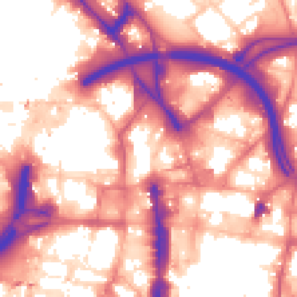 Daytime road noise heatmap for LS1 3HL
