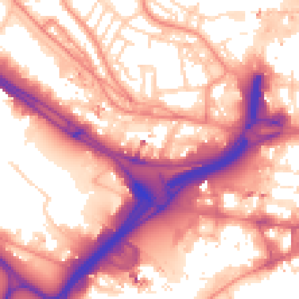 Daytime road noise heatmap for LS1 4LA