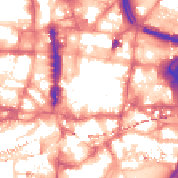 Daytime road noise heatmap for LS1 6AL
