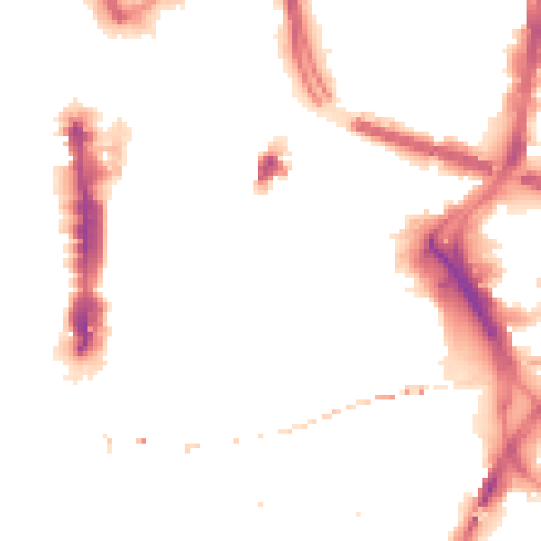 Night-time road noise heatmap for LS1 6BD