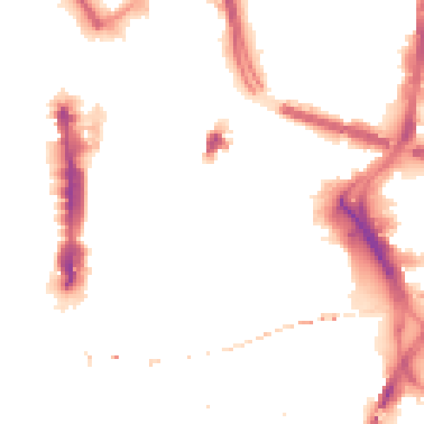 Night-time road noise heatmap for LS1 6BW