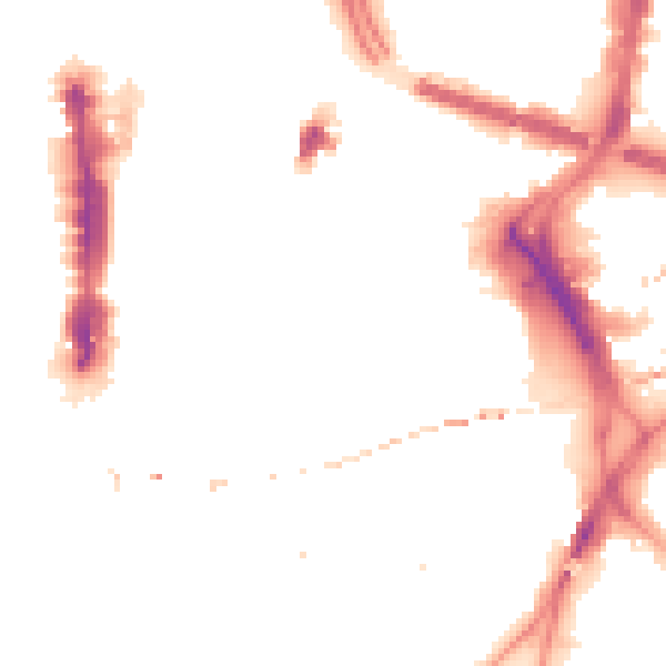 Night-time road noise heatmap for LS1 6BY