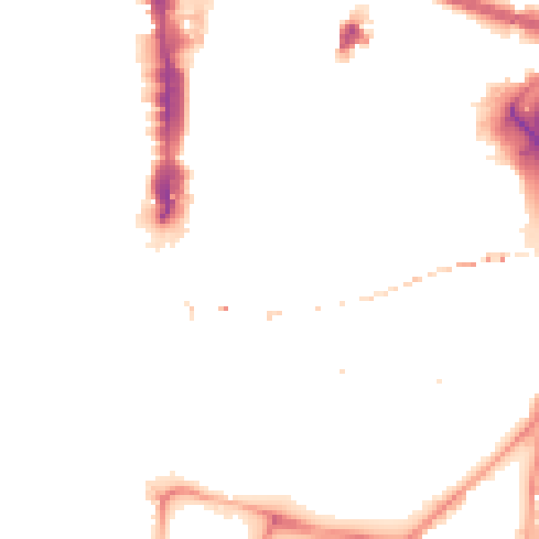 Night-time road noise heatmap for LS1 6HP