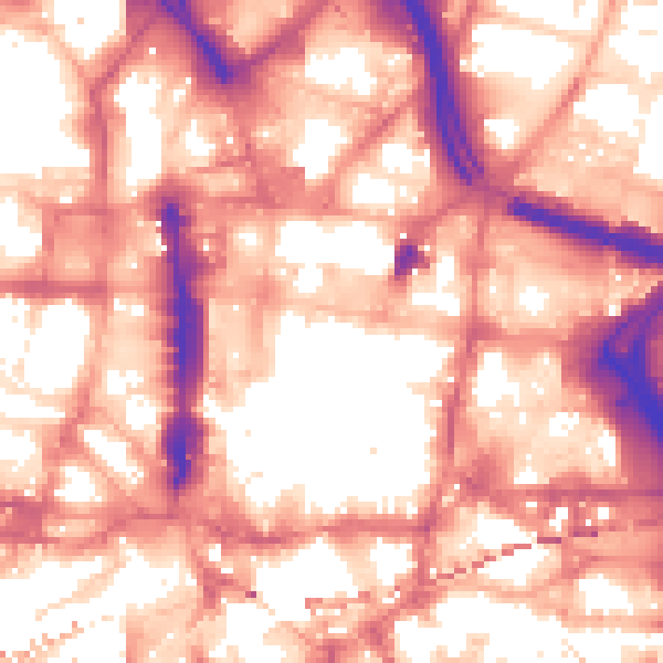 Daytime road noise heatmap for LS1 6LG