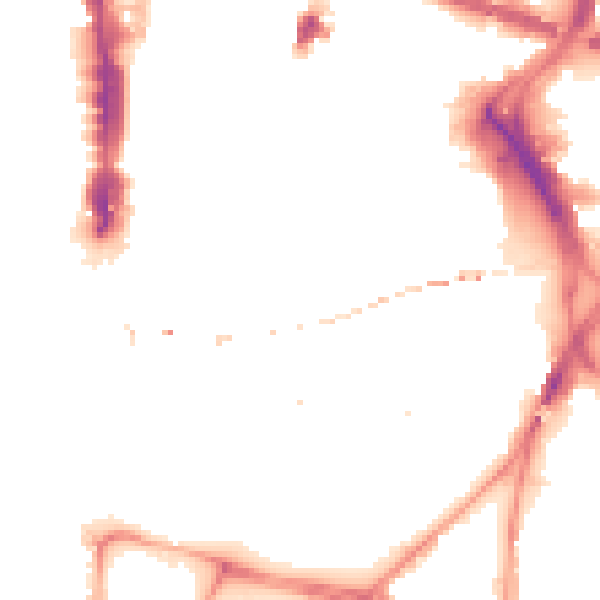 Night-time road noise heatmap for LS1 6ND