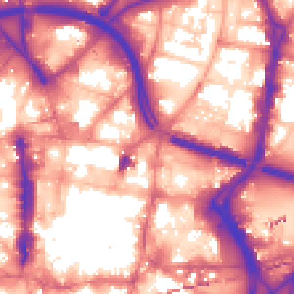 Daytime road noise heatmap for LS1 6PQ