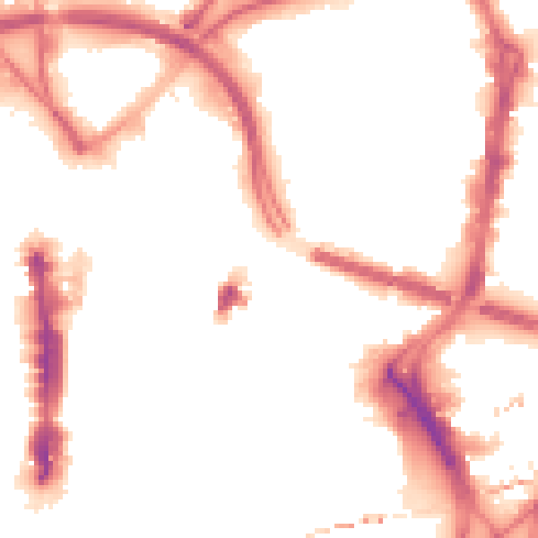 Night-time road noise heatmap for LS1 6PQ