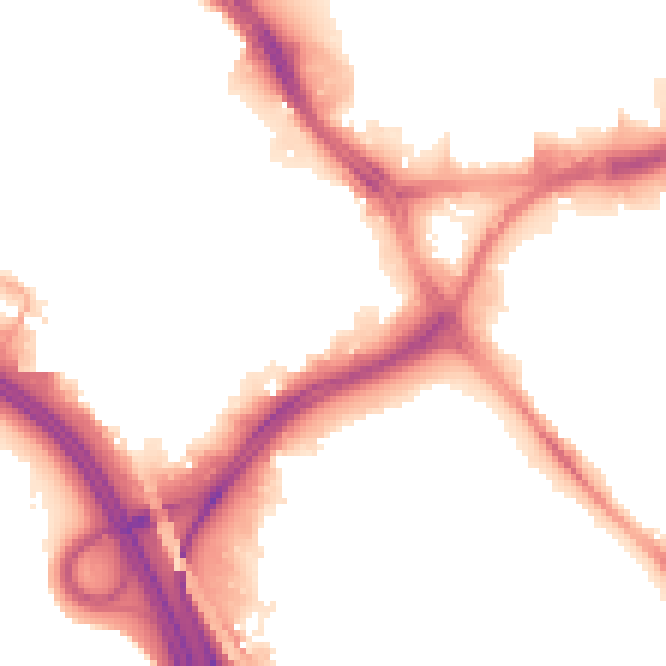 Night-time road noise heatmap for LS10 1AD